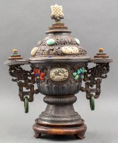 MONGOLIAN LIDDED SILVER CENSER