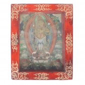 MONGOLIAN PAINTED WOODEN BOX W