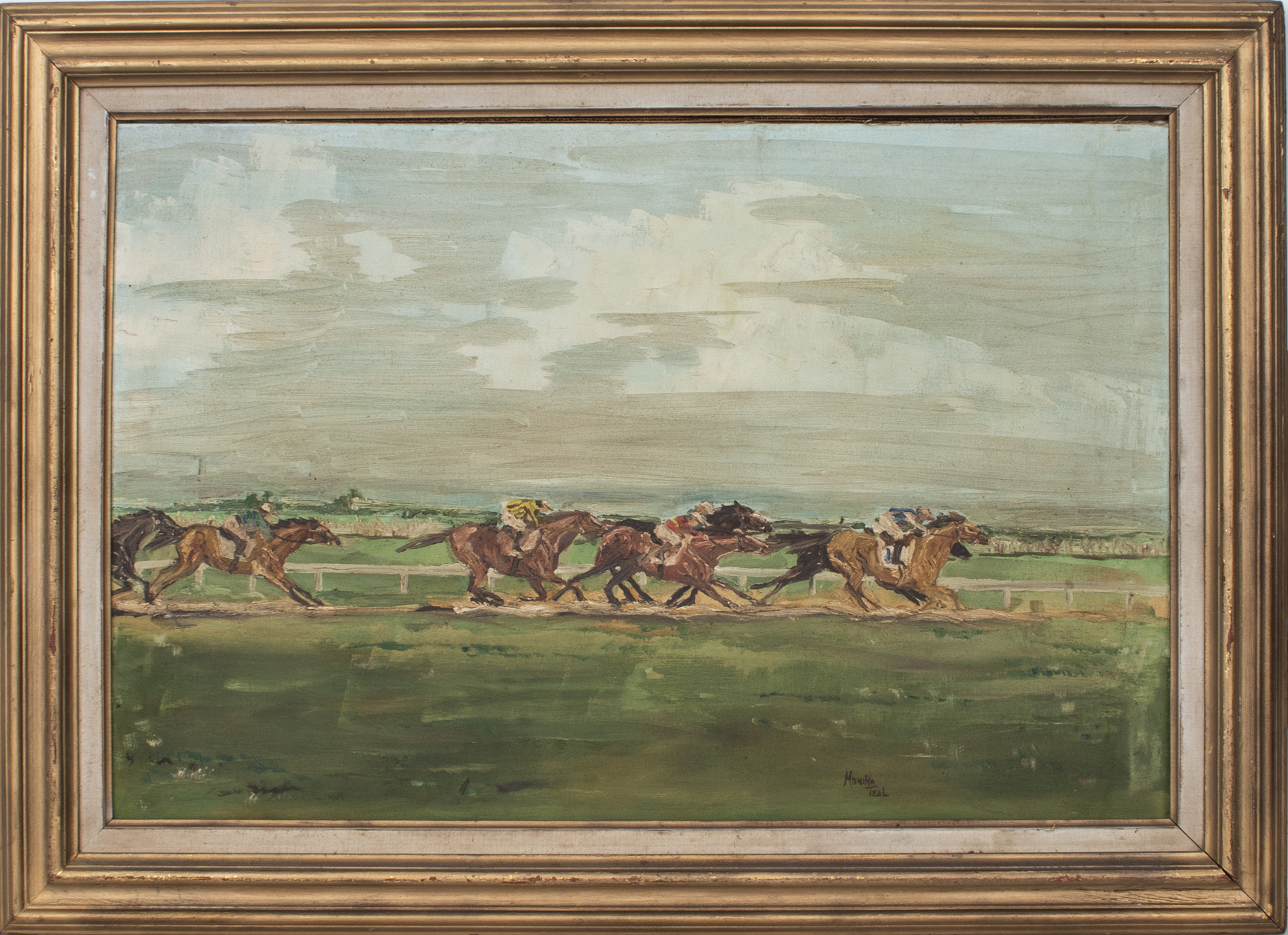 MONIKA TEAL "RACETRACK" OIL ON