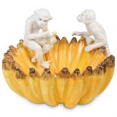 MONKEY MAJOLICA FRUIT BASKET C