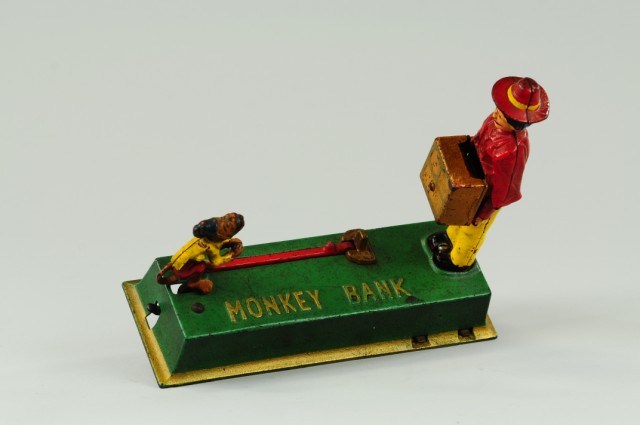 MONKEY MECHANICAL BANK Hubley