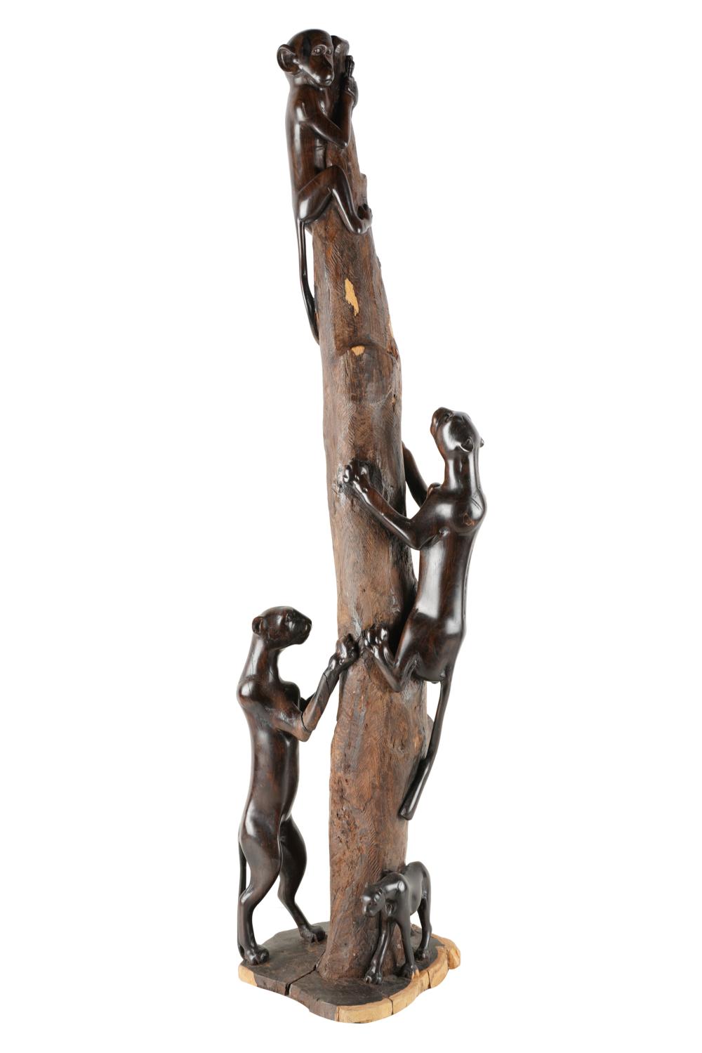 MONKEY UP A TREEwood carved
