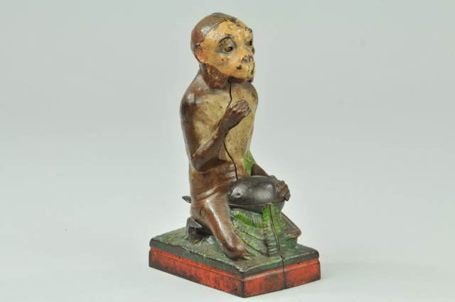 MONKEY WITH COCONUT MECHANICAL BANK
