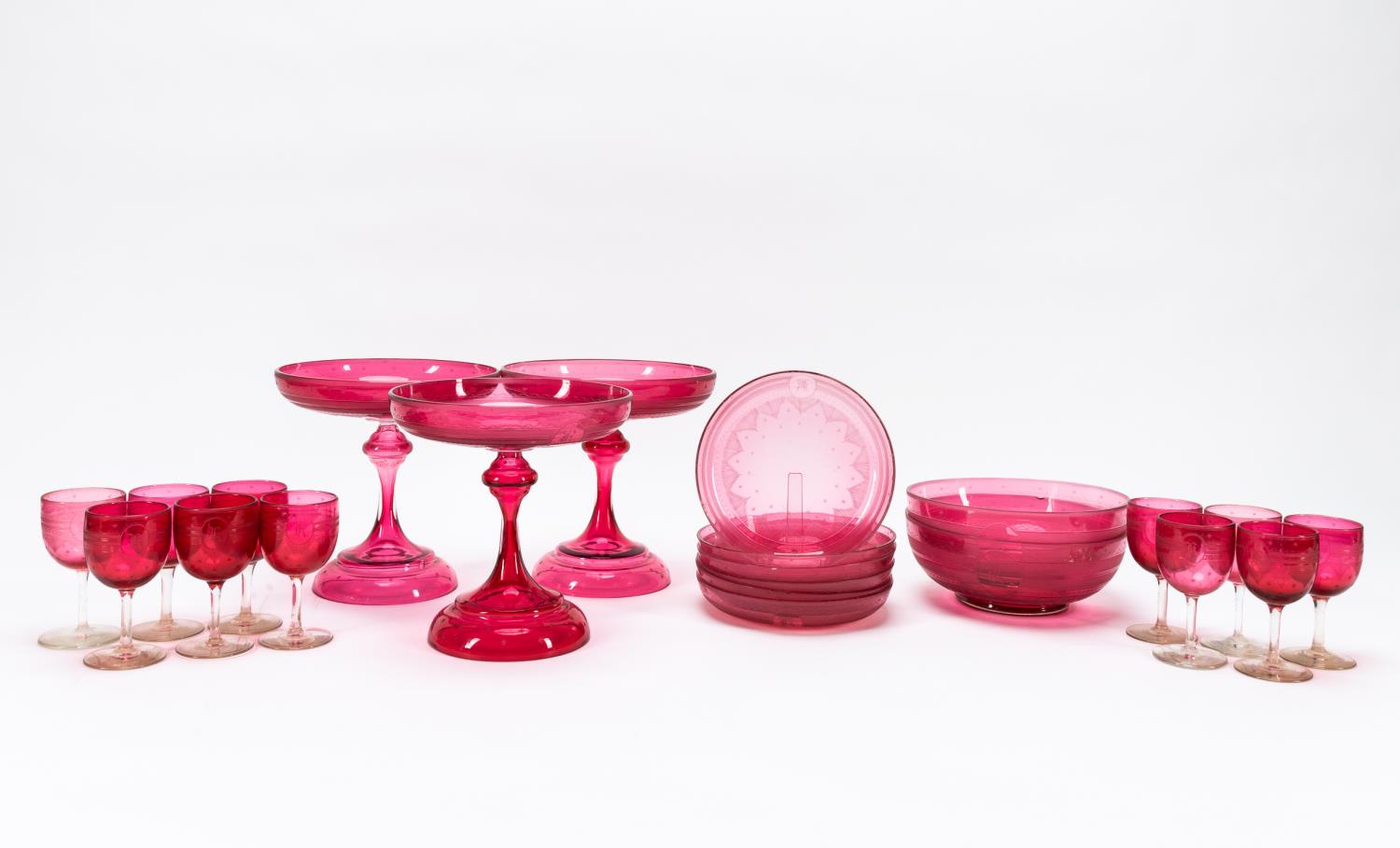 MONOGRAMMED CRANBERRY GLASS
