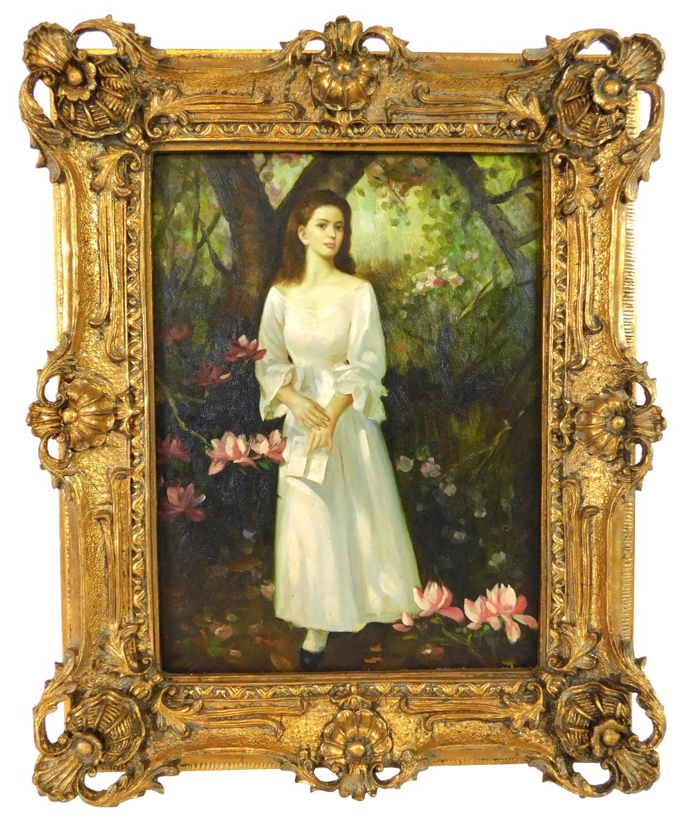 MONOGRAMMED "JW", OIL ON PANEL,