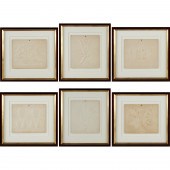 MONROCQ, (6) FRENCH EMBOSSED P
