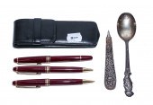 MONT BLANC WRITING SET; SILVER