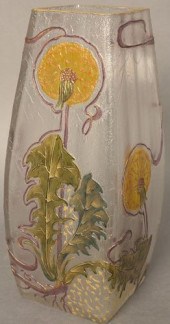 MONT JOYE CAMEO GLASS VASE, SQ