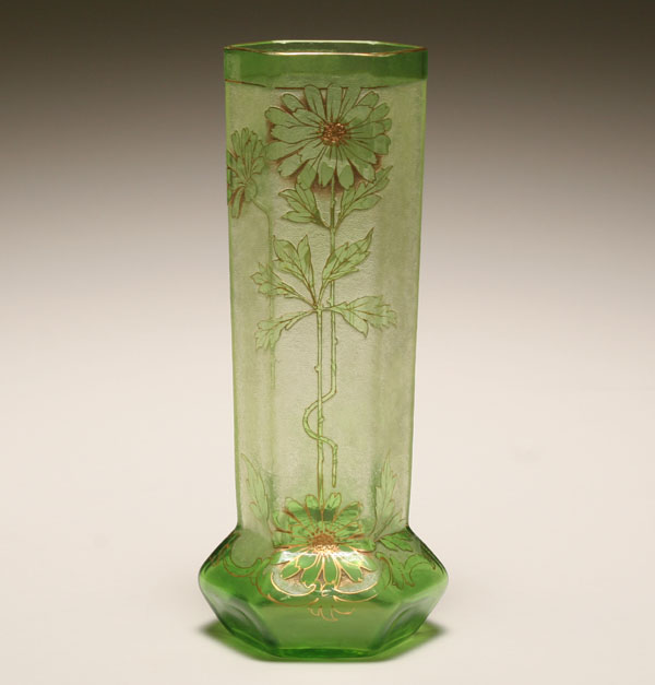 Mont Joye green art glass