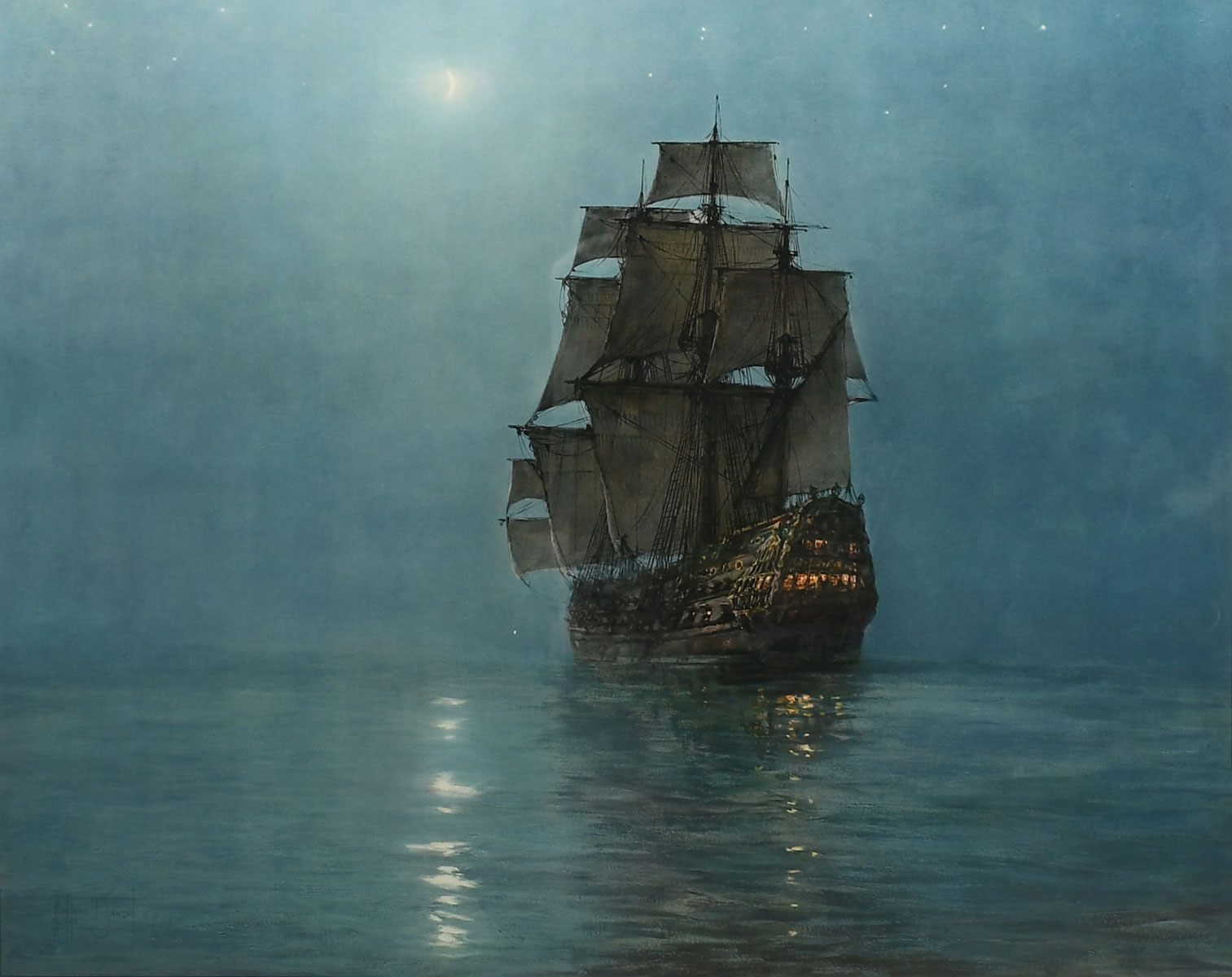 MONTAGUE DAWSON SIGNED GALLEON