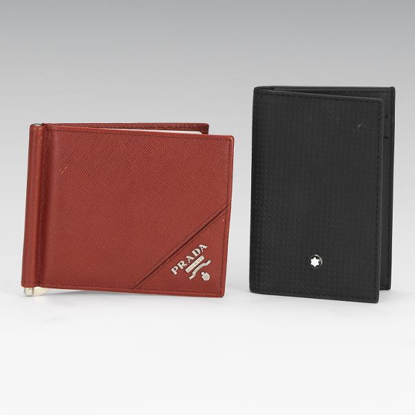 MONTBLANK AND PRADA WALLETS  3 ½" x