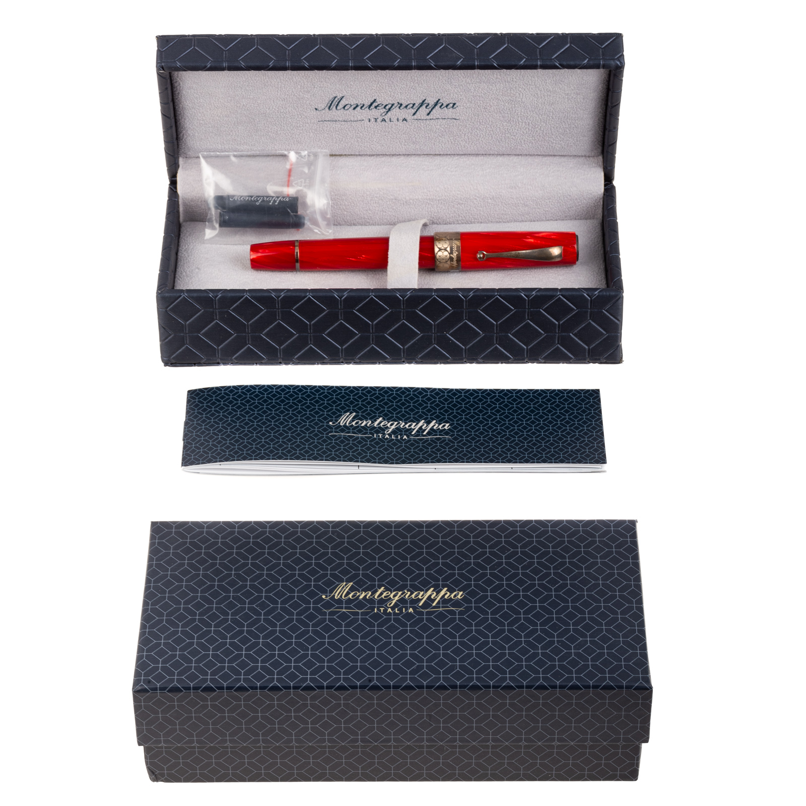 MONTEGRAPPA RED FOUNTAIN PEN 18K