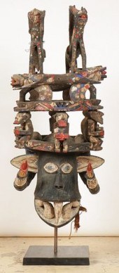 MONUMENTAL AFRICAN IGBO MASK,