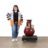 MONUMENTAL ASIAN FLAMBE BOTTLE