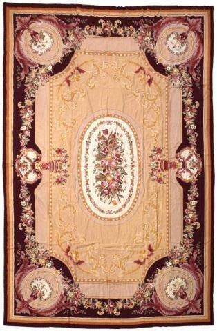 MONUMENTAL  AUBUSSON NEEDLEPOINT
