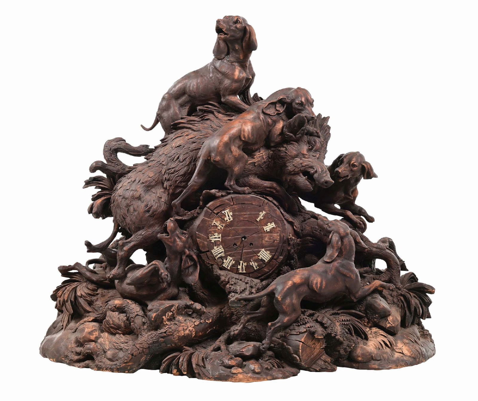 MONUMENTAL BLACK FOREST CARVED WOOD