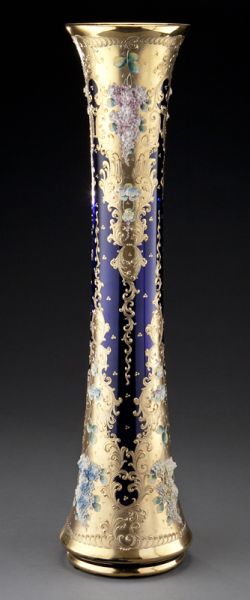 Monumental Bohemian cobalt glass