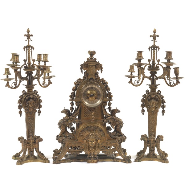 MONUMENTAL BRONZE FRENCH THREE