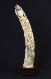 MONUMENTAL CARVED IVORY FIGURA