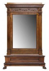 MONUMENTAL CARVED MIRRORED JAR