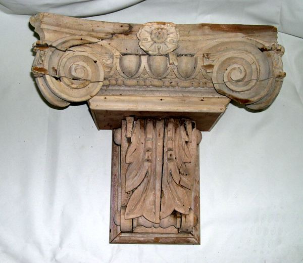 Monumental Carved Pine Bracket