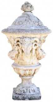 MONUMENTAL CAST STONE RAM MASK