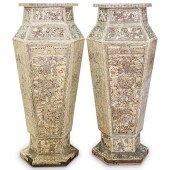 MONUMENTAL CHINESE BONE URNSDE