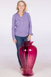 MONUMENTAL CRANBERRY GLASS VAS