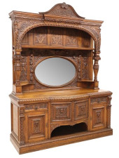 MONUMENTAL ENGLISH CARVED OAK