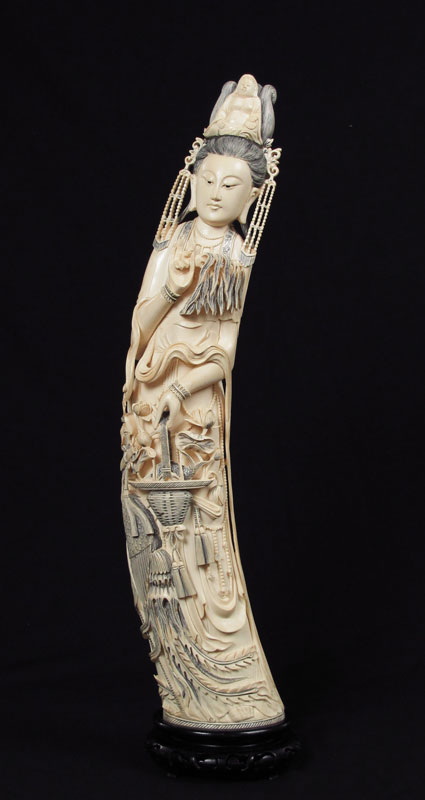 MONUMENTAL FIGURAL CARVED IVORY