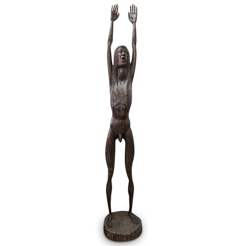 MONUMENTAL FOLK ART STANDING NUDE