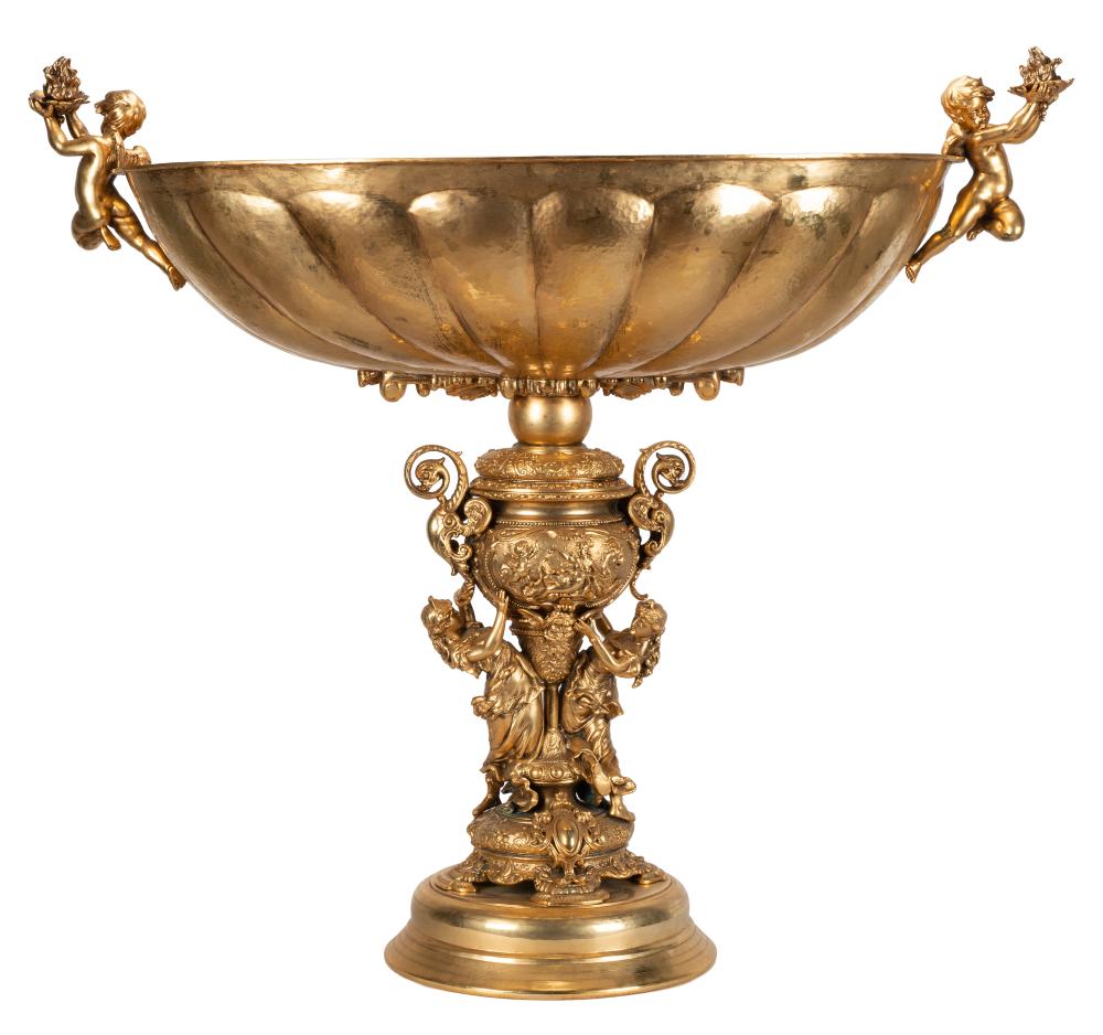 MONUMENTAL GILT-METAL BOWLthe