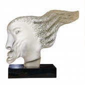 MONUMENTAL GLASS HEAD IN BLACK