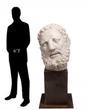 MONUMENTAL GREECIAN MARBLE HEA