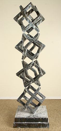 MONUMENTAL IRON GEOMETRIC SCULPTURE