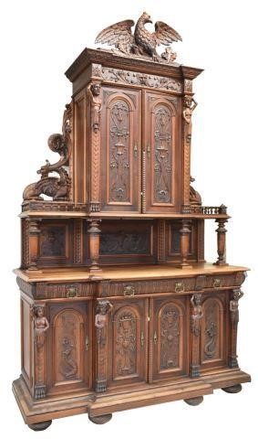MONUMENTAL ITALIAN HEAVILY CARVED