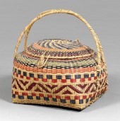 Monumental lidded Choctaw bask