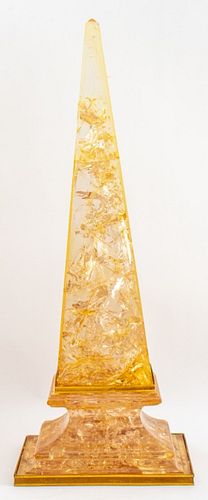 MONUMENTAL MOUNTED ACRYLIC OBELISK,