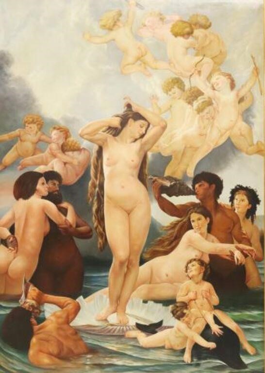 MONUMENTAL OIL PAINTING THE BIRTH