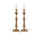MONUMENTAL PAIR BRASS CANDLEST