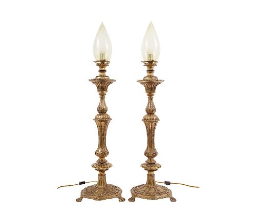 MONUMENTAL PAIR BRASS CANDLESTICK