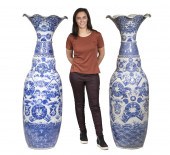 MONUMENTAL PAIR OF 19TH C. BLU
