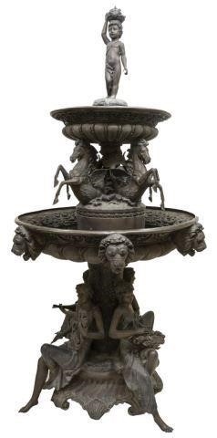 MONUMENTAL PATINATED BRONZE FIGURAL