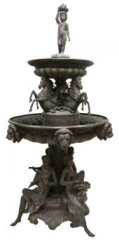 MONUMENTAL PATINATED BRONZE FI