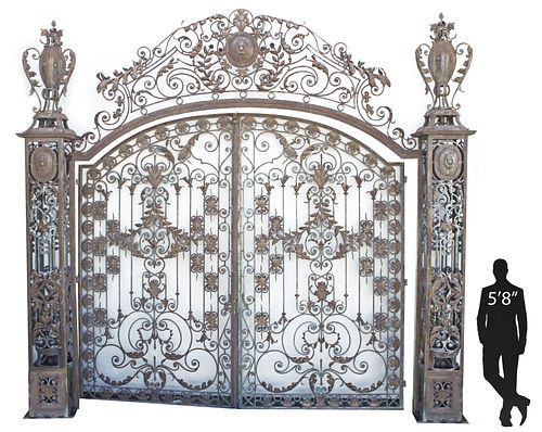 MONUMENTAL PATINATED CAST IRON