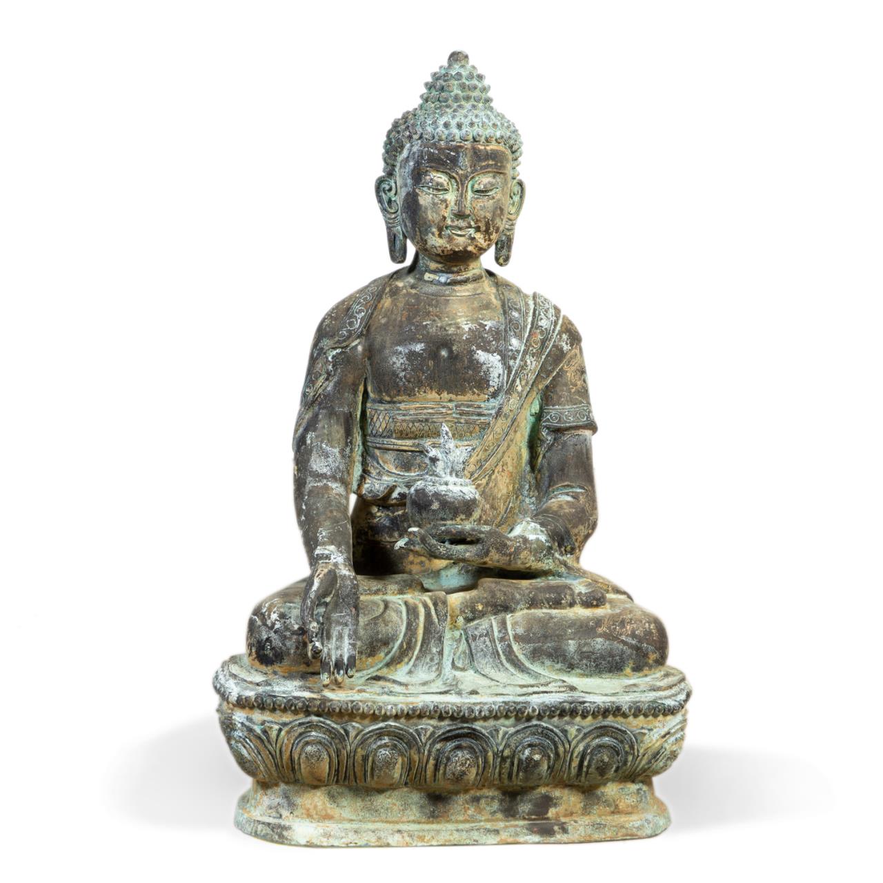 MONUMENTAL PATINATED METAL SEATED