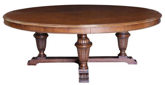 MONUMENTAL ROUND OAK DINING TABLE