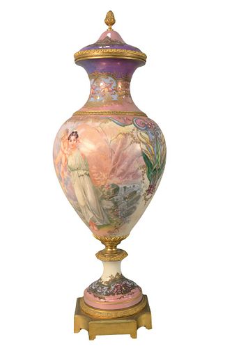 MONUMENTAL SEVRES GILT-BRONZE AND