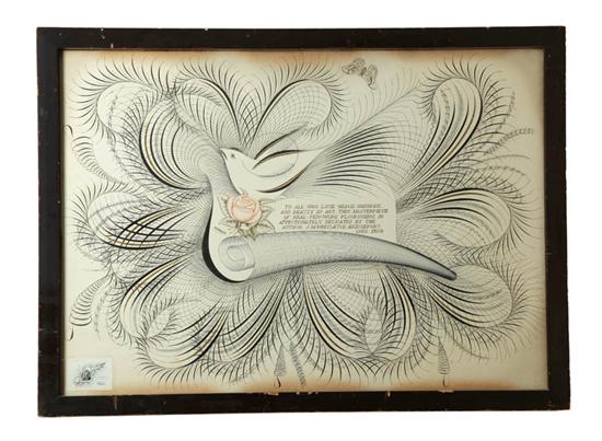 MONUMENTAL SPENCERIAN DRAWING BY