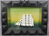 MONUMENTAL TRAMP ART CARVED WO
